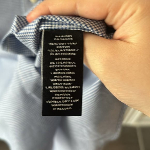 Lauren Ralph Lauren Men’s Blue and White Chequered Dress Shirt - Picture 5 of 5